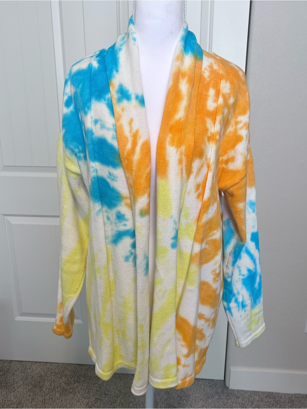 Style & Co Cardigan Tie Dye Long Sleeve Cotton Sz Medium